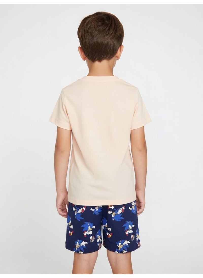 Sonic | Boys Short Sleeve T-Shirt & Shorts Set | Beige - Image 4